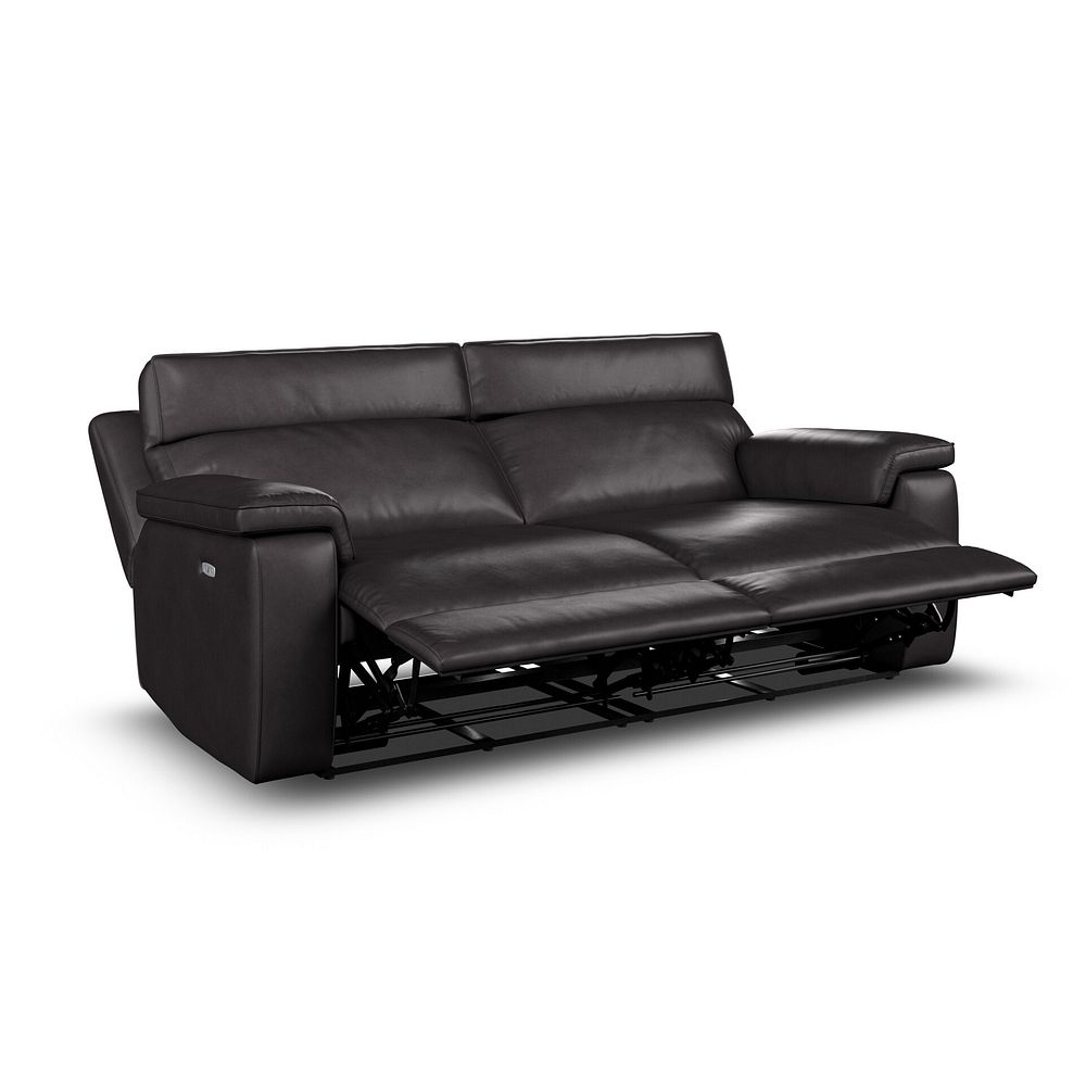 Selby 3 Seater Power Recliner Sofa with Power Headrest in Virgo Black Leather 7