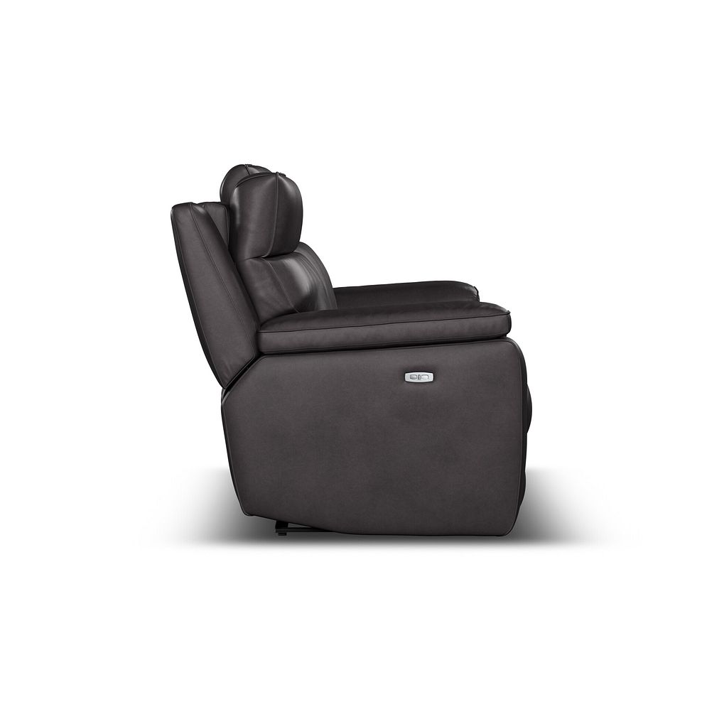 Selby 3 Seater Power Recliner Sofa with Power Headrest in Virgo Black Leather 10