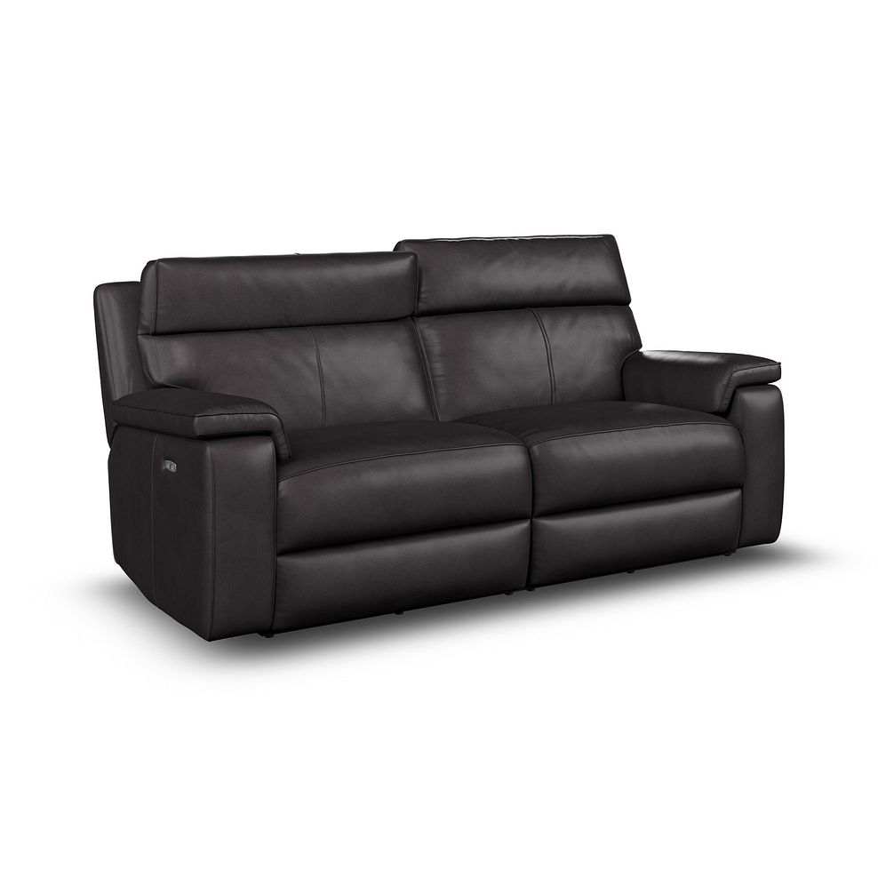 Selby 3 Seater Power Recliner Sofa with Power Headrest in Virgo Black Leather 6