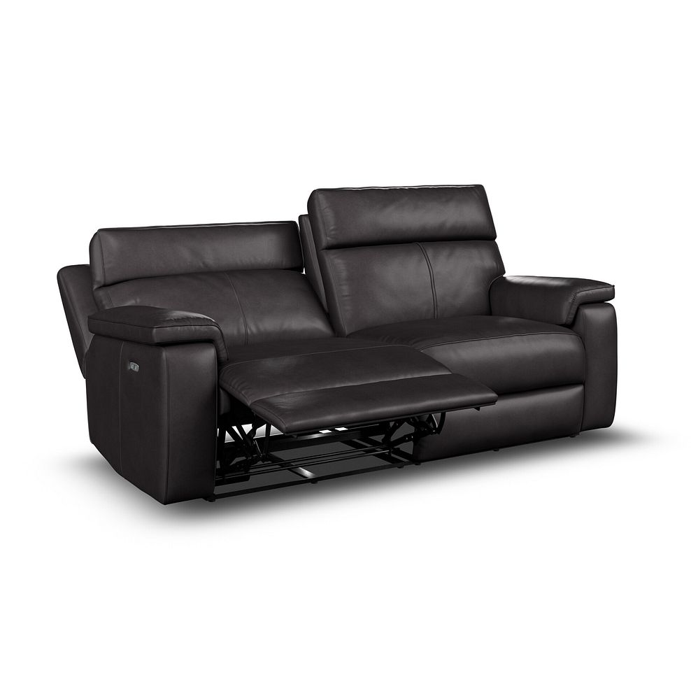Selby 3 Seater Power Recliner Sofa with Power Headrest in Virgo Black Leather 10