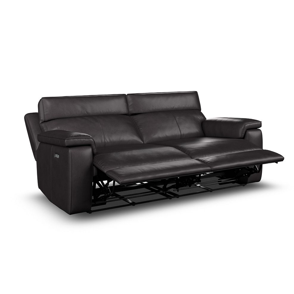 Selby 3 Seater Power Recliner Sofa with Power Headrest in Virgo Black Leather 12