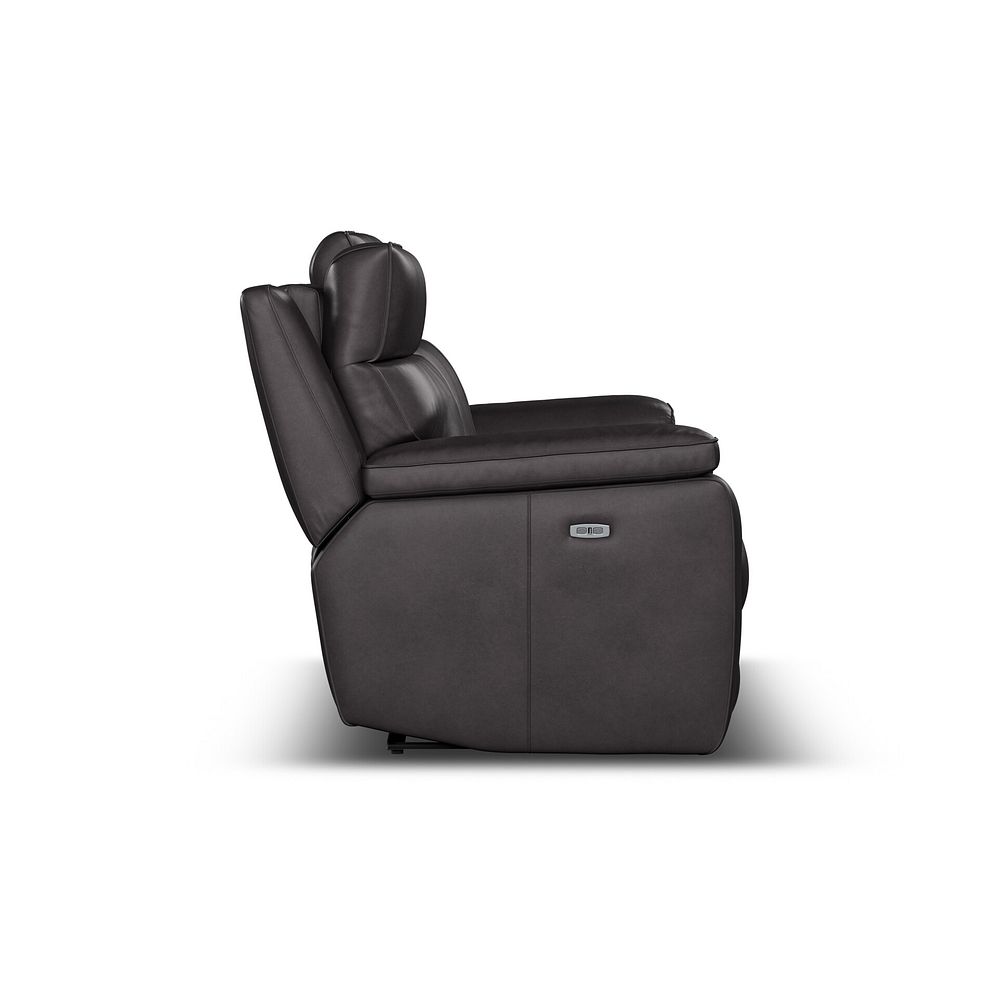 Selby 3 Seater Power Recliner Sofa with Power Headrest in Virgo Black Leather 16