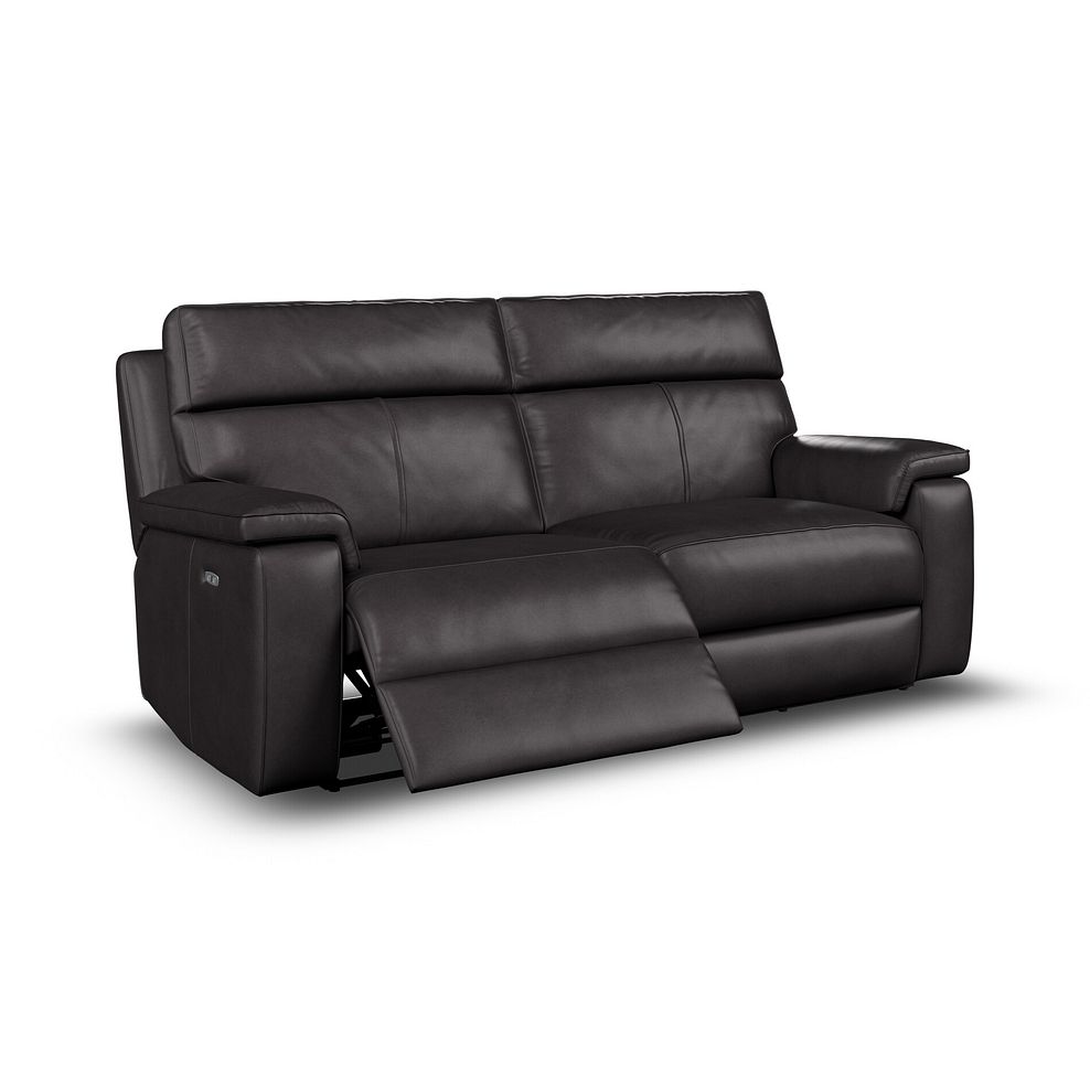 Selby 3 Seater Power Recliner Sofa with Power Headrest in Virgo Black Leather 7