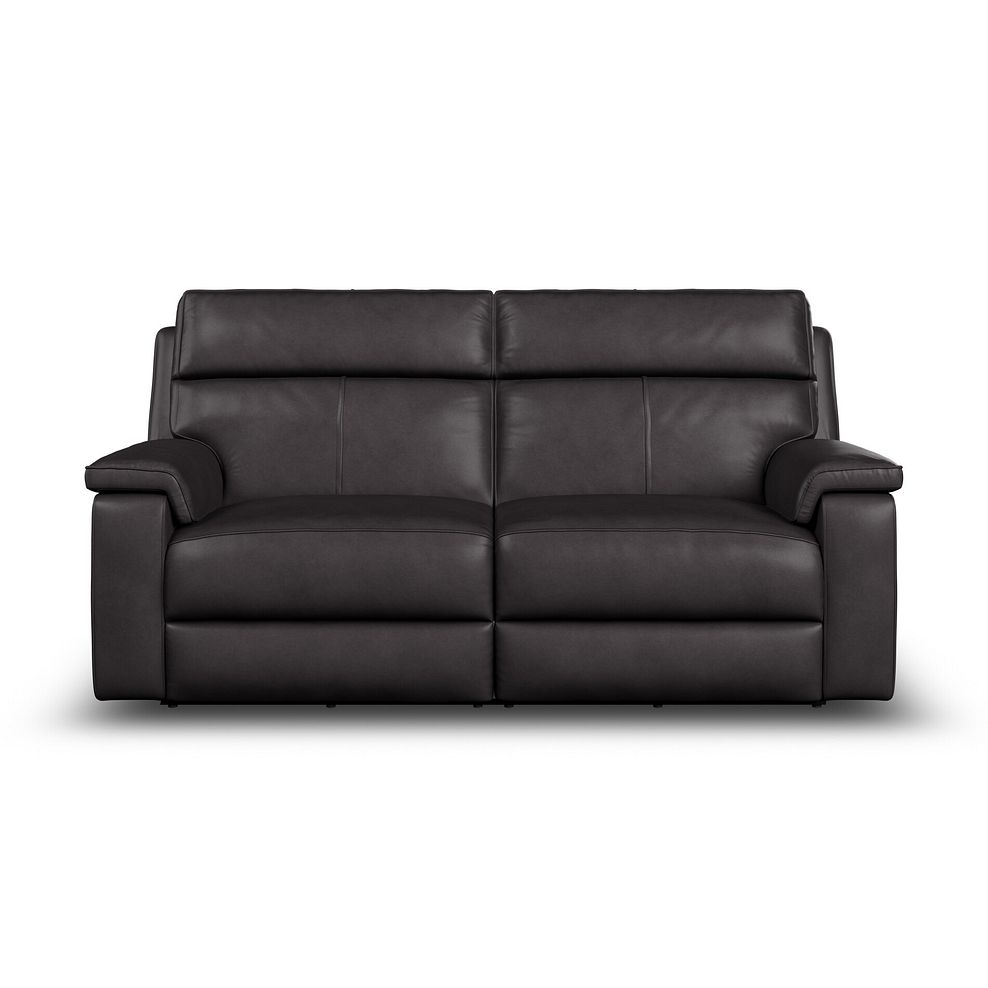 Selby 3 Seater Power Recliner Sofa with Power Headrest in Virgo Black Leather 13
