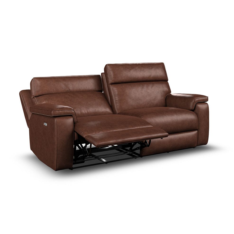 Selby 3 Seater Power Recliner Sofa with Power Headrest in Virgo Chestnut Leather 4