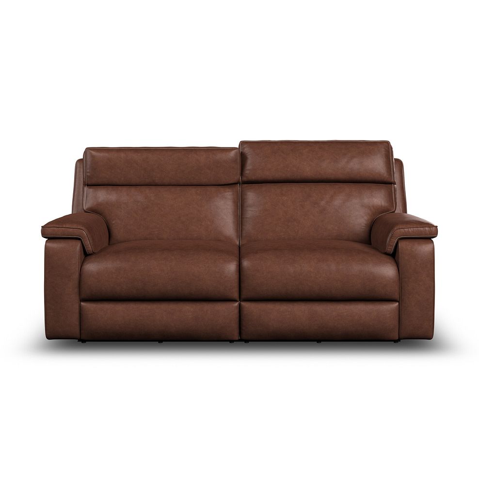 Selby 3 Seater Power Recliner Sofa with Power Headrest in Virgo Chestnut Leather 6