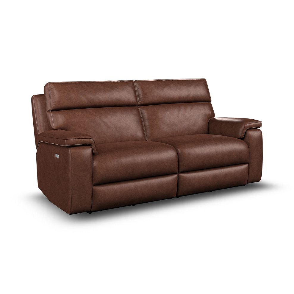 Selby 3 Seater Power Recliner Sofa with Power Headrest in Virgo Chestnut Leather 1