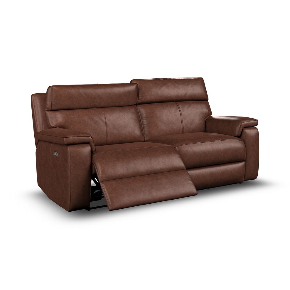 Selby 3 Seater Power Recliner Sofa with Power Headrest in Virgo Chestnut Leather 5