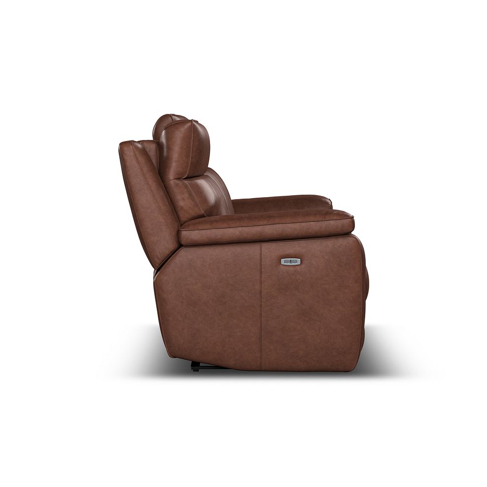 Selby 3 Seater Power Recliner Sofa with Power Headrest in Virgo Chestnut Leather 15