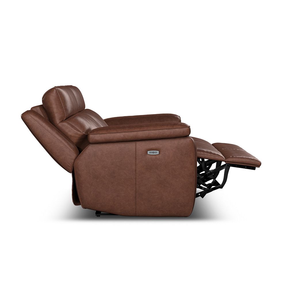 Selby 3 Seater Power Recliner Sofa with Power Headrest in Virgo Chestnut Leather 17