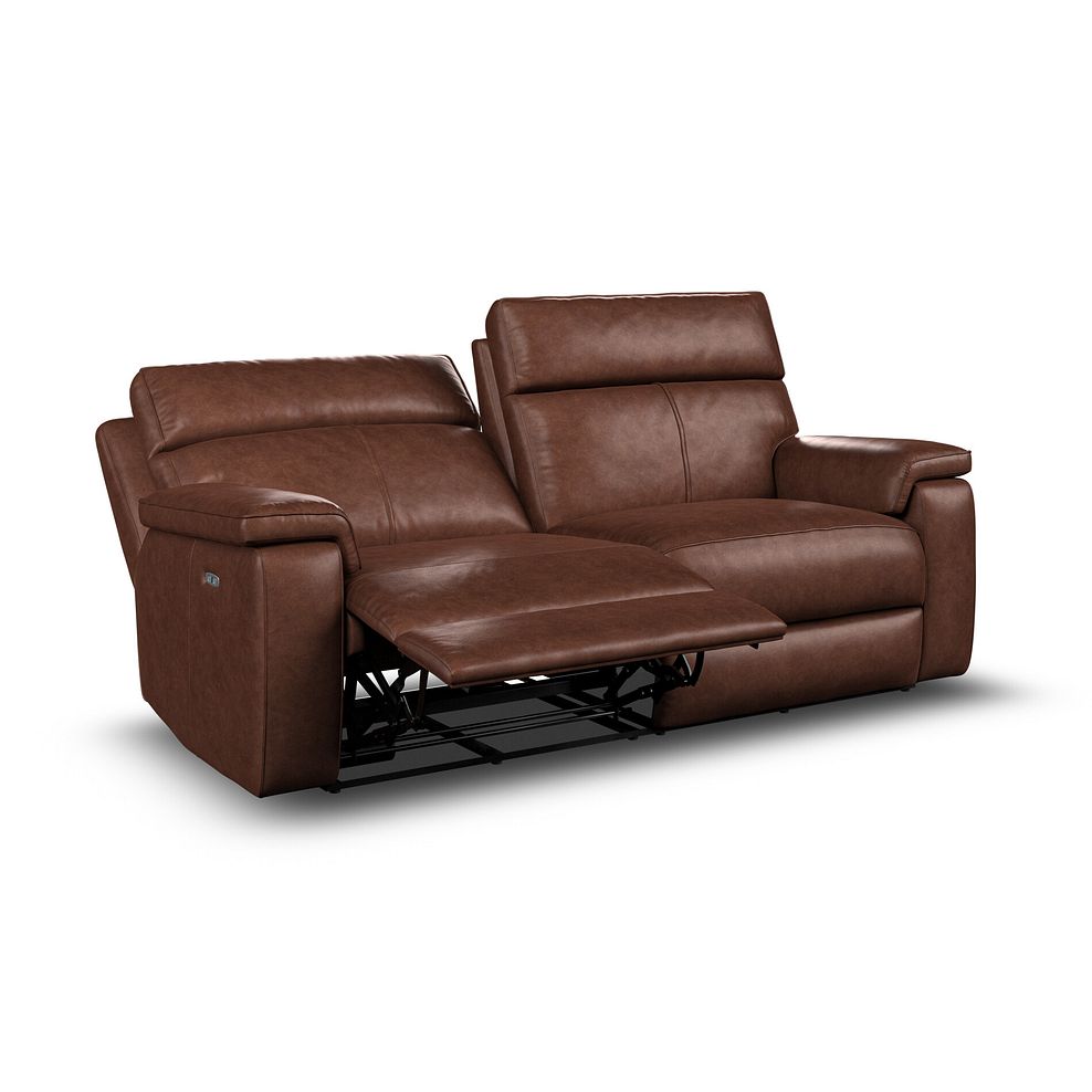 Selby 3 Seater Power Recliner Sofa with Power Headrest in Virgo Chestnut Leather 6