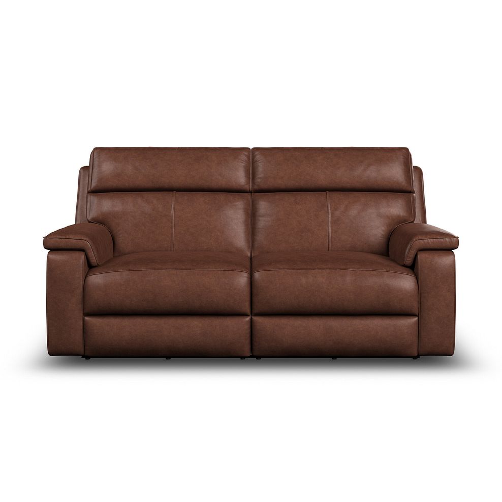 Selby 3 Seater Power Recliner Sofa with Power Headrest in Virgo Chestnut Leather 10