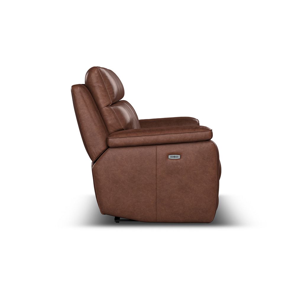 Selby 3 Seater Power Recliner Sofa with Power Headrest in Virgo Chestnut Leather 14