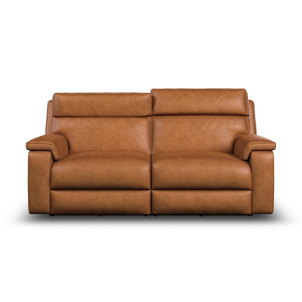 Selby 3 Seater Power Recliner Sofa with Power Headrest in Virgo Cognac Leather 6