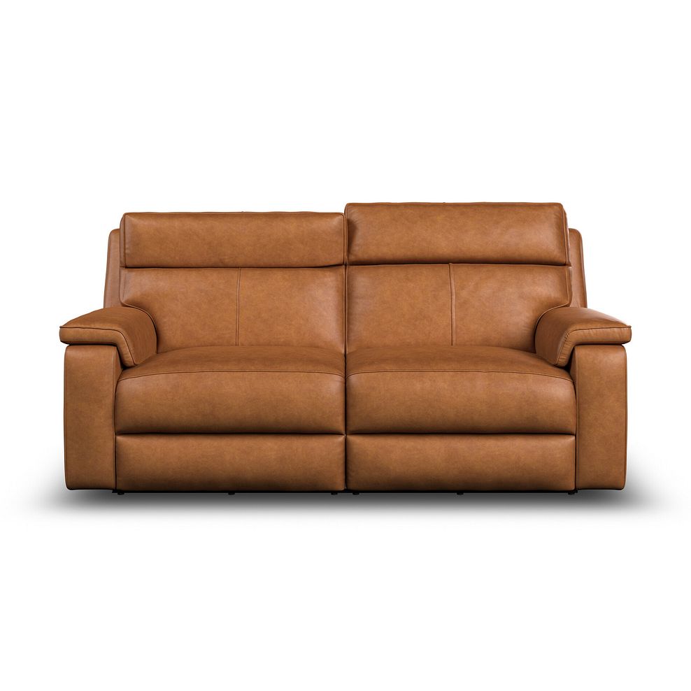 Selby 3 Seater Power Recliner Sofa with Power Headrest in Virgo Cognac Leather 7