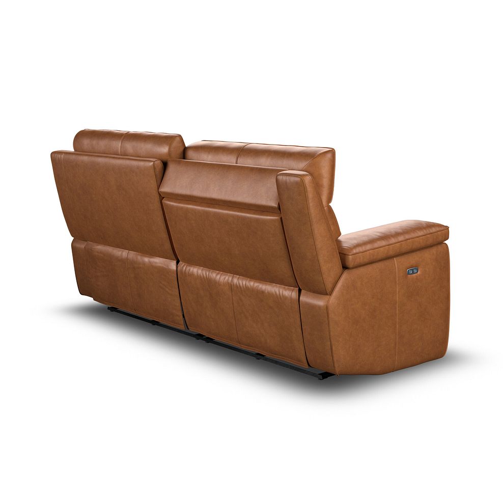 Selby 3 Seater Power Recliner Sofa with Power Headrest in Virgo Cognac Leather 8