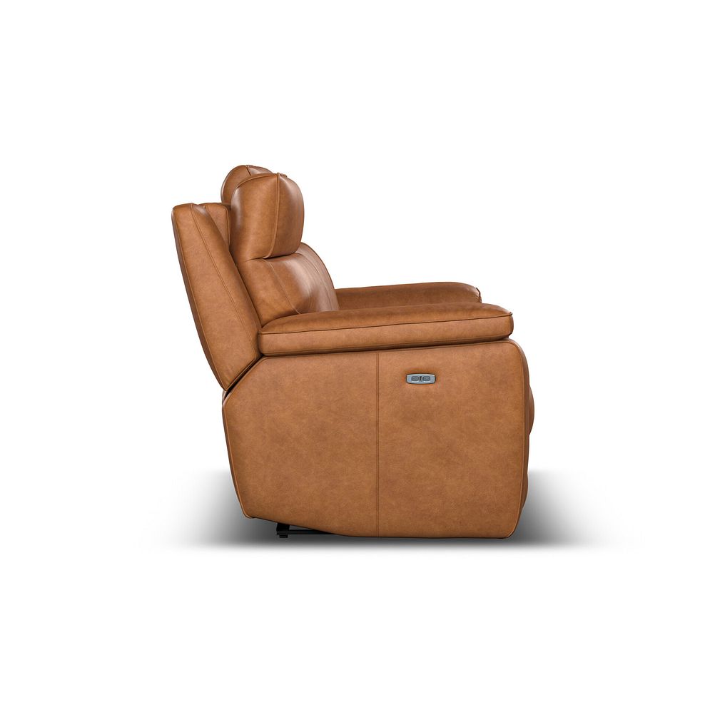Selby 3 Seater Power Recliner Sofa with Power Headrest in Virgo Cognac Leather 9