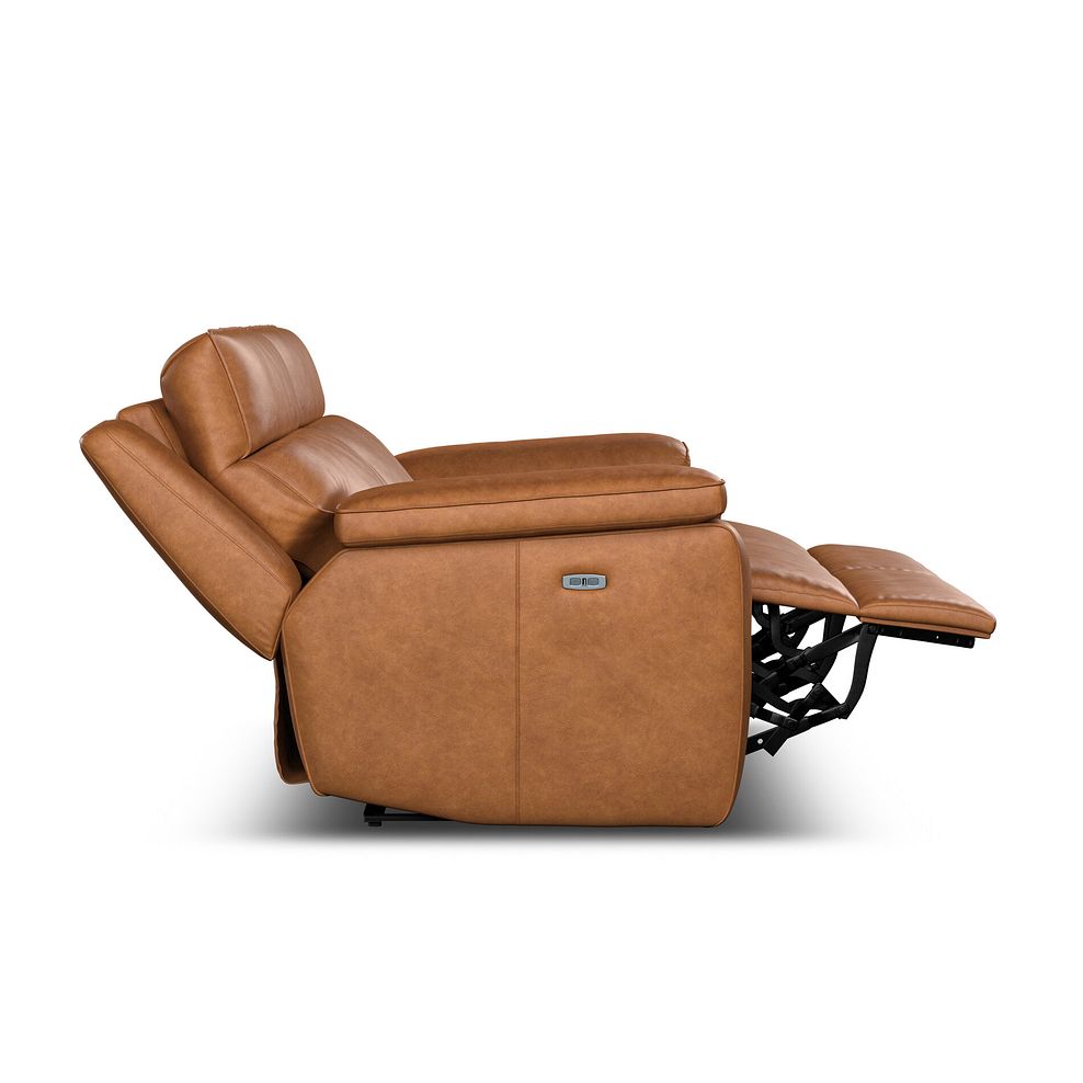 Selby 3 Seater Power Recliner Sofa with Power Headrest in Virgo Cognac Leather 10