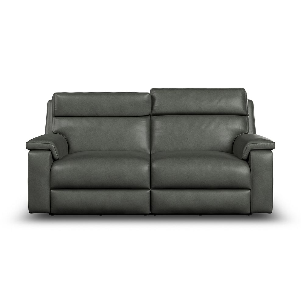 Selby 3 Seater Power Recliner Sofa with Power Headrest in Virgo Lead Leather 6