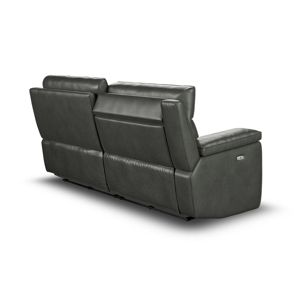 Selby 3 Seater Power Recliner Sofa with Power Headrest in Virgo Lead Leather 7