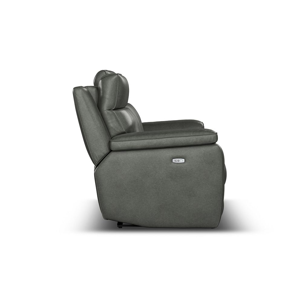 Selby 3 Seater Power Recliner Sofa with Power Headrest in Virgo Lead Leather 8