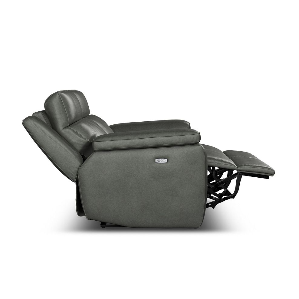 Selby 3 Seater Power Recliner Sofa with Power Headrest in Virgo Lead Leather 9