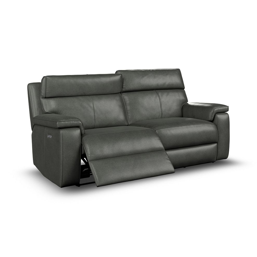 Selby 3 Seater Power Recliner Sofa with Power Headrest in Virgo Lead Leather 4