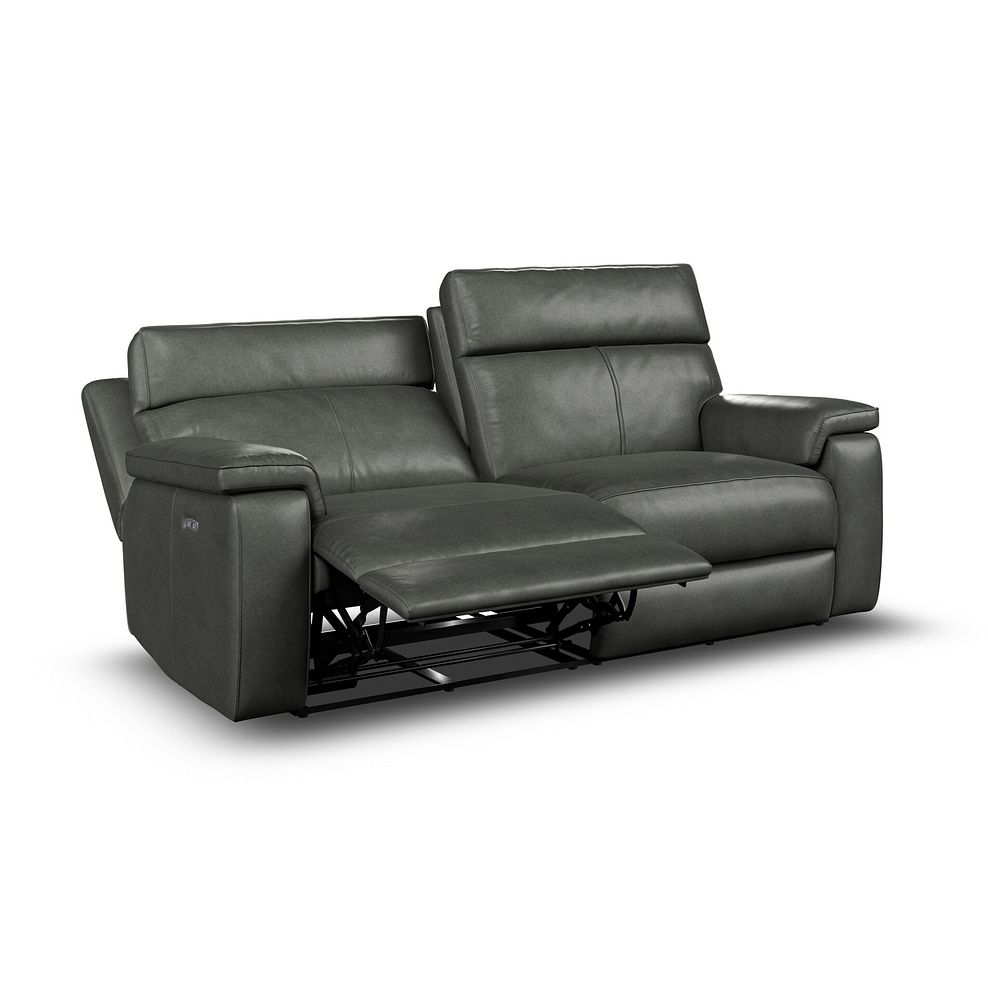 Selby 3 Seater Power Recliner Sofa with Power Headrest in Virgo Lead Leather 6
