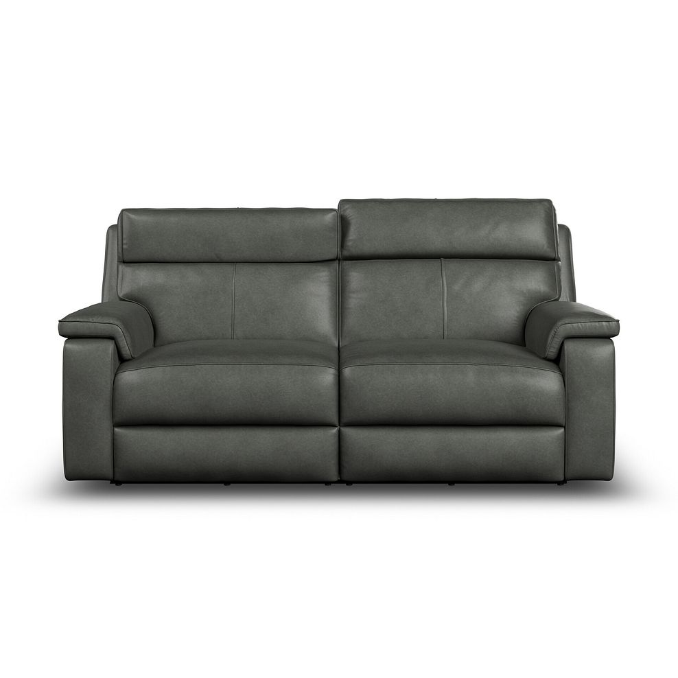 Selby 3 Seater Power Recliner Sofa with Power Headrest in Virgo Lead Leather 10