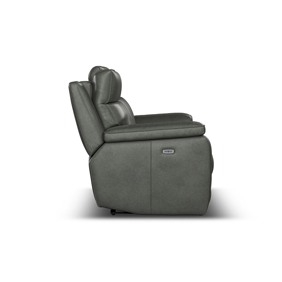 Selby 3 Seater Power Recliner Sofa with Power Headrest in Virgo Lead Leather 14