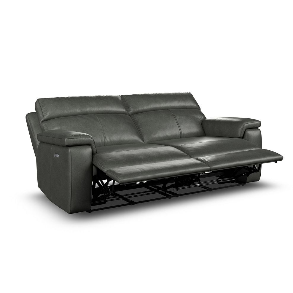 Selby 3 Seater Power Recliner Sofa with Power Headrest in Virgo Lead Leather 7