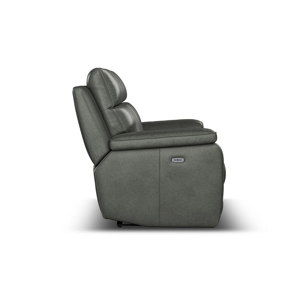 Selby 3 Seater Power Recliner Sofa with Power Headrest in Virgo Lead Leather 13