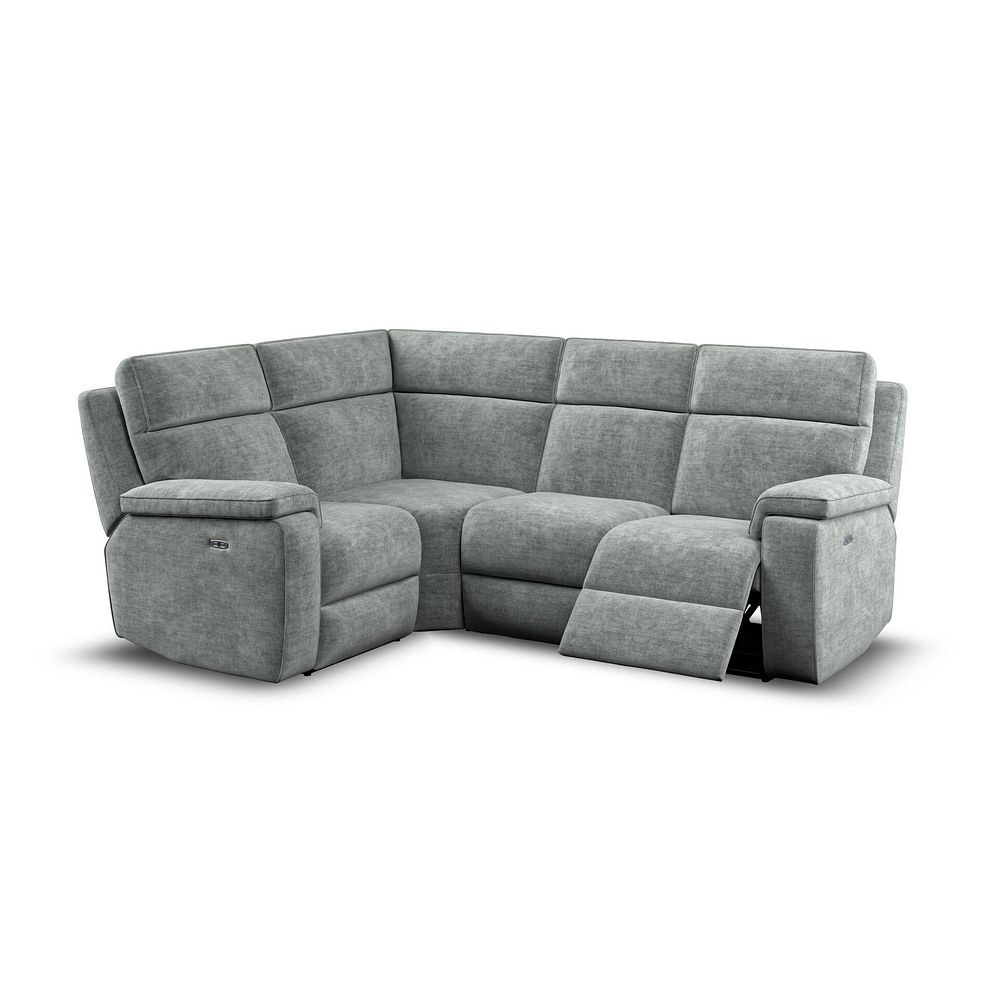 Selby Group 2 Electric Recliner - Right Hand in Plush Silver Fabric 3