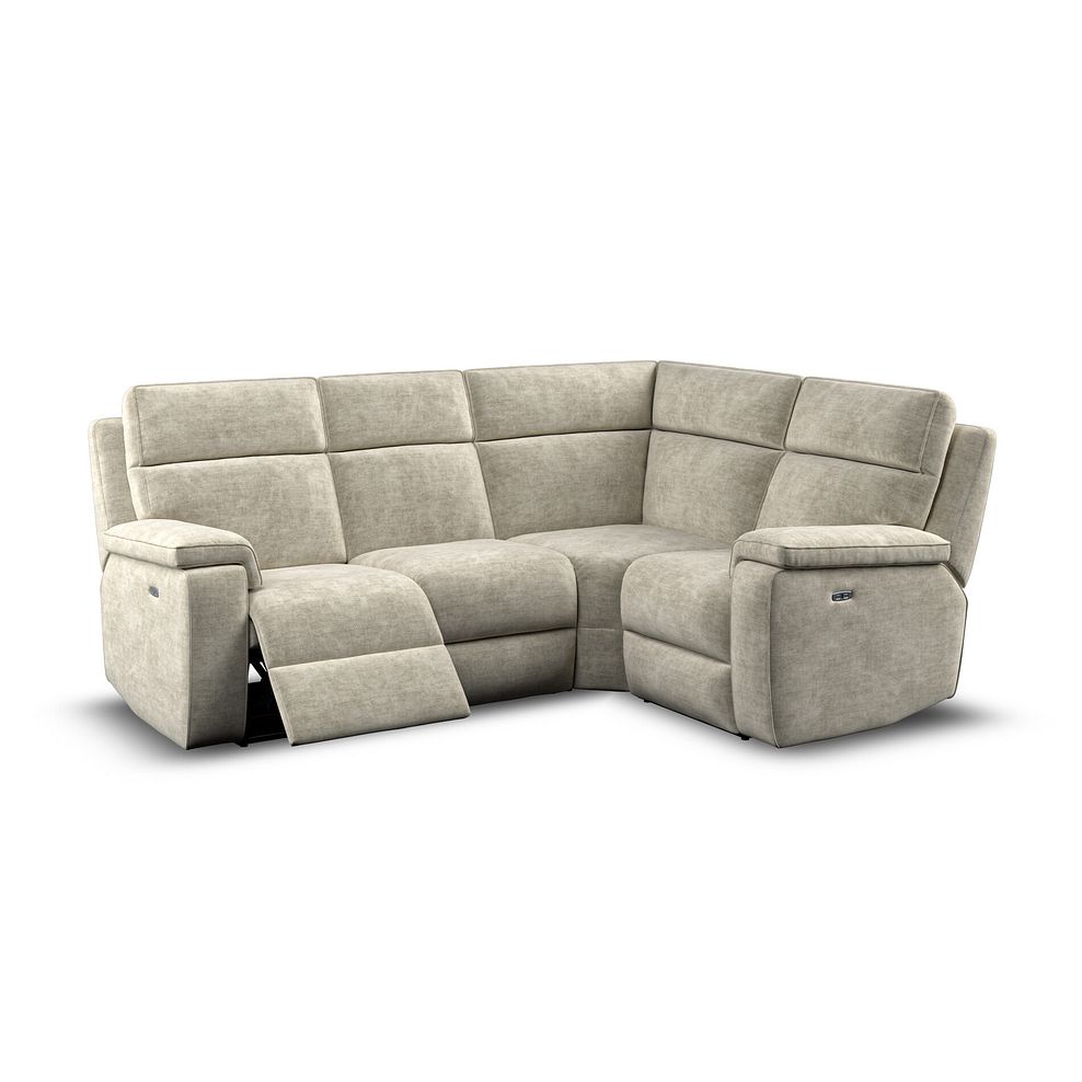 Selby Group 2 Electric Recliner with Power Headrest  Lumbar Support - Left Hand in Plush Beige Fabric 3