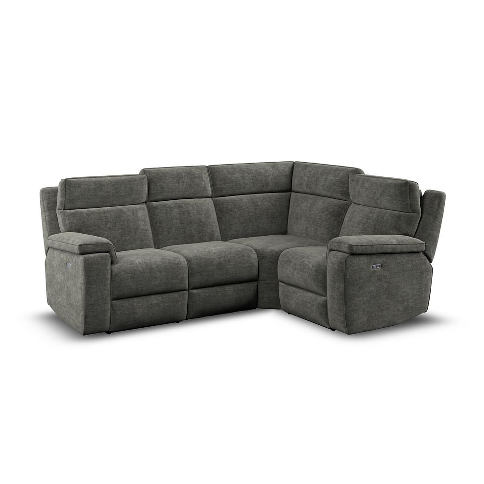 Selby Group 2 Electric Recliner with Power Headrest  Lumbar Support - Left Hand in Plush Charcoal Fabric 1