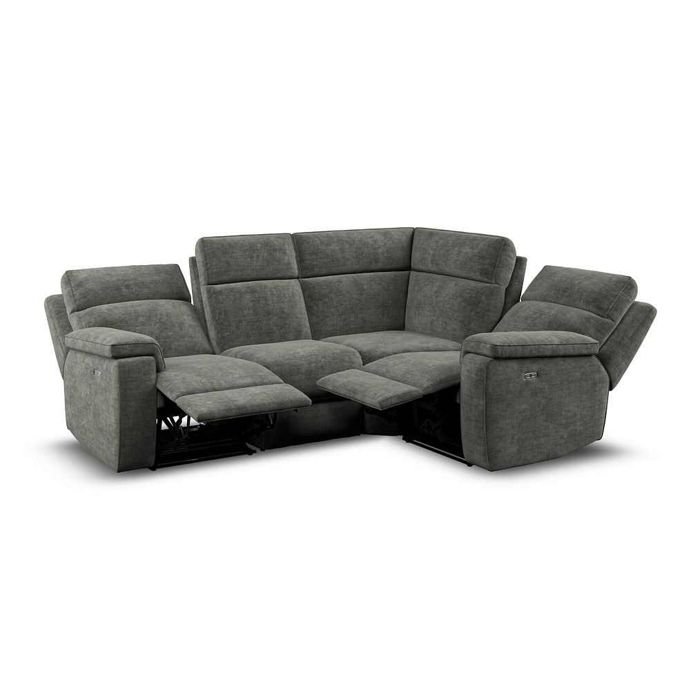 Selby Group 2 Electric Recliner with Power Headrest  Lumbar Support - Left Hand in Plush Charcoal Fabric 4