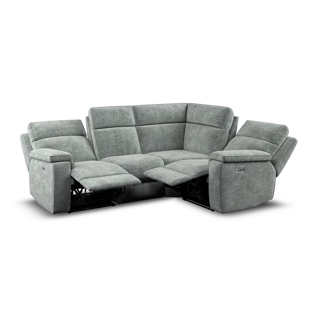 Selby Group 2 Electric Recliner with Power Headrest  Lumbar Support - Left Hand in Plush Silver Fabric 5
