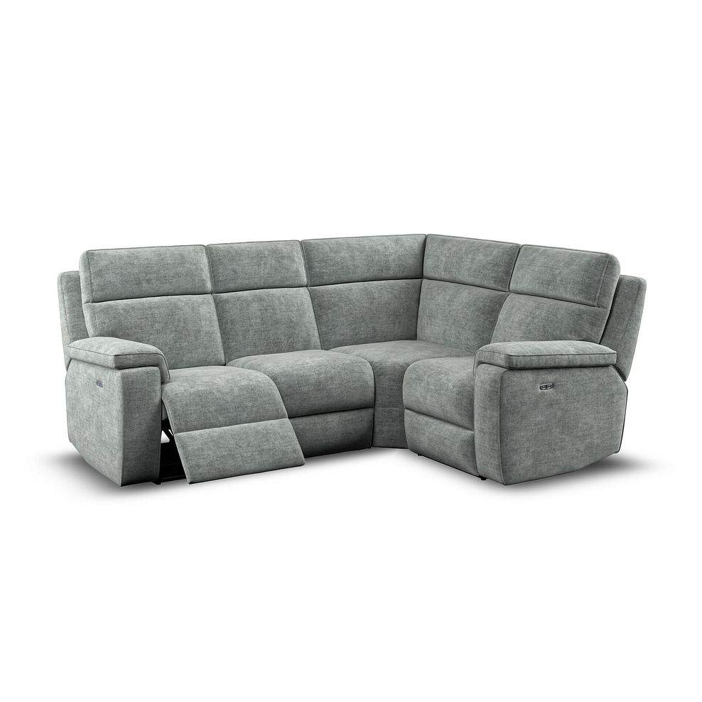 Selby Group 2 Electric Recliner with Power Headrest  Lumbar Support - Left Hand in Plush Silver Fabric 3