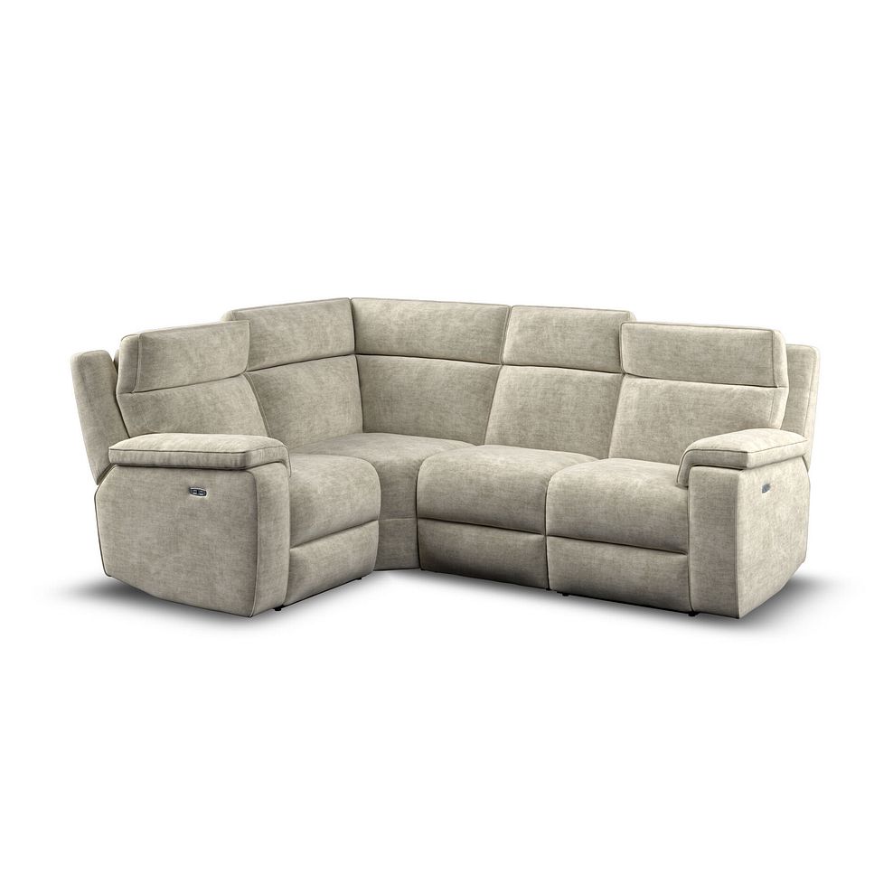 Selby Group 2 Electric Recliner with Power Headrest  Lumbar Support - Right Hand in Plush Beige Fabric 1