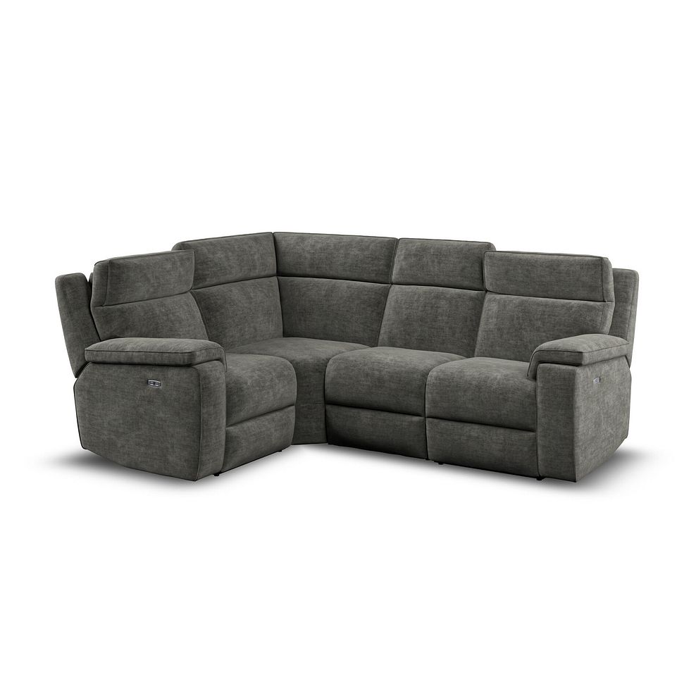 Selby Group 2 Electric Recliner with Power Headrest  Lumbar Support - Right Hand in Plush Charcoal Fabric 1
