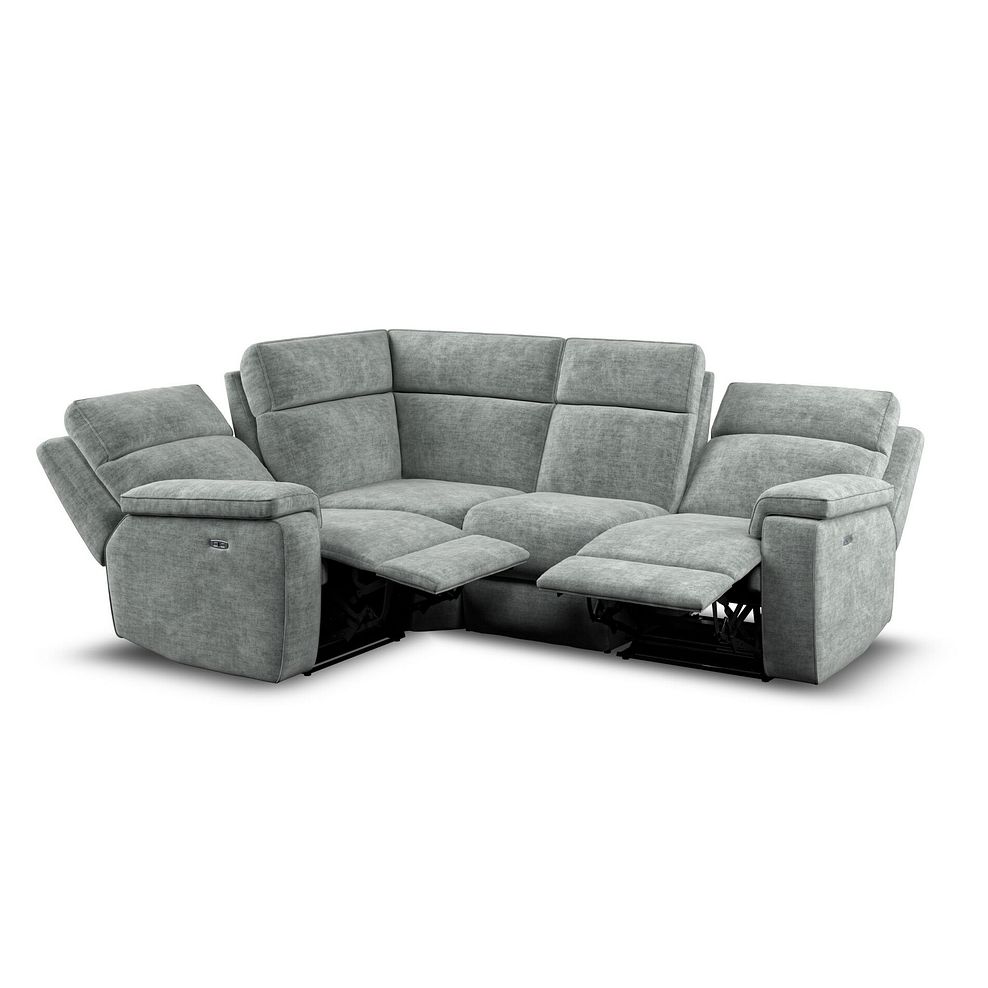 Selby Group 2 Electric Recliner with Power Headrest  Lumbar Support - Right Hand in Plush Silver Fabric 5