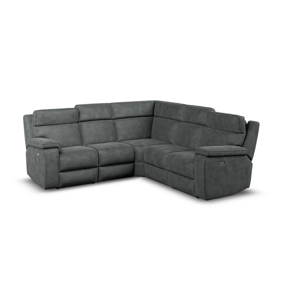 Selby Group 3 Electric Recliner with Power Headrest  Lumbar Support in Miller Grey Fabric 1