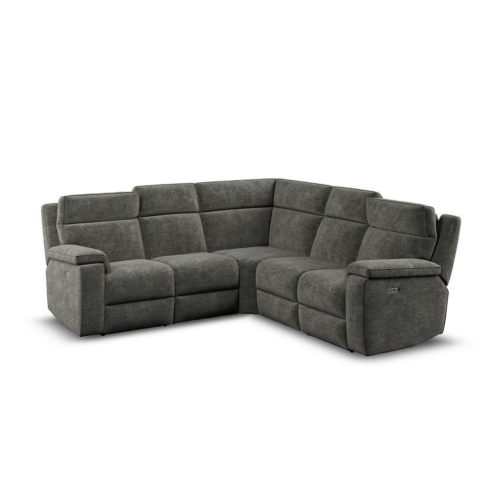 Selby Group 3 Electric Recliner with Power Headrest  Lumbar Support in Plush Charcoal Fabric 1