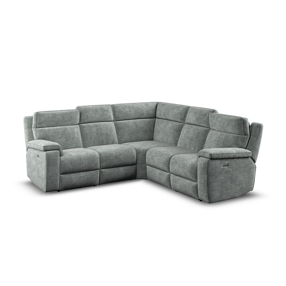 Selby Group 3 Electric Recliner with Power Headrest  Lumbar Support in Plush Silver Fabric 1