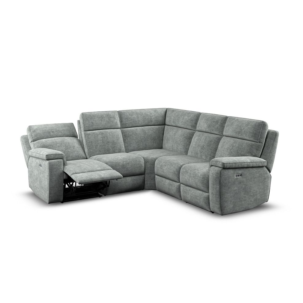 Selby Group 3 Electric Recliner with Power Headrest  Lumbar Support in Plush Silver Fabric 4