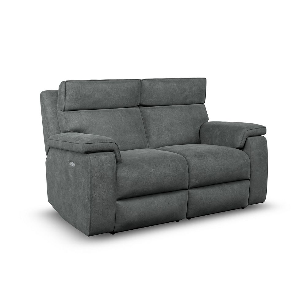Selby Group 8 Electric Recliner with Power Headrest  Lumbar Support in Miller Grey Fabric 1