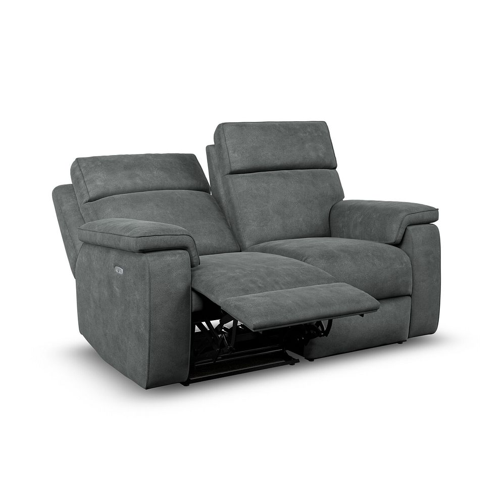 Selby Group 8 Electric Recliner with Power Headrest  Lumbar Support in Miller Grey Fabric 4