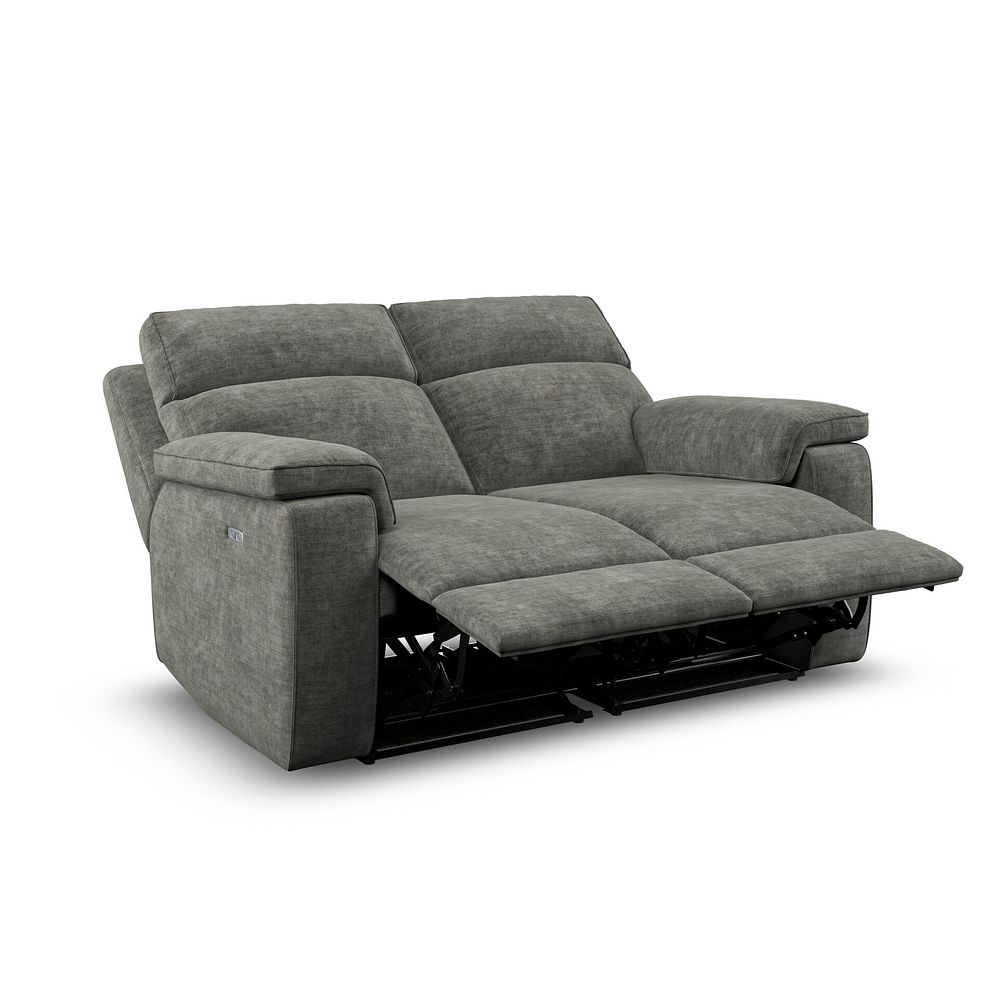 Selby Group 8 Electric Recliner with Power Headrest  Lumbar Support in Plush Charcoal Fabric 5