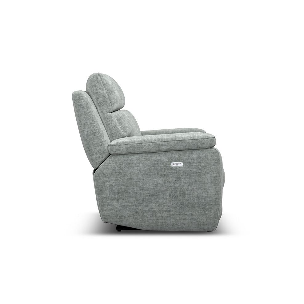 Selby Group 8 Electric Recliner with Power Headrest  Lumbar Support in Plush Silver Fabric 7
