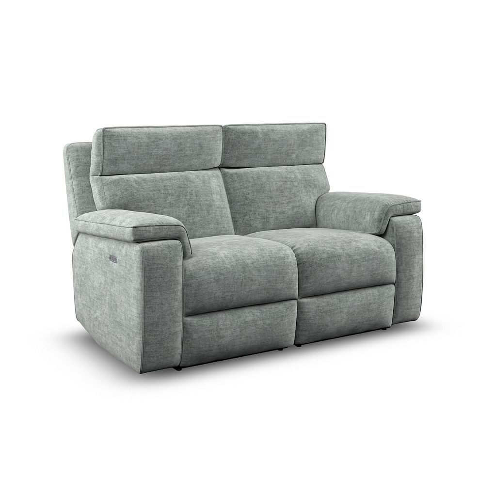 Selby Group 8 Electric Recliner with Power Headrest  Lumbar Support in Plush Silver Fabric 1